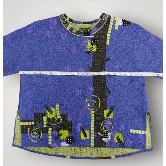 Diane Prekup Designer Blouse Art To Wear One Size Fits Many Purple and Green - Picture 6 of 8